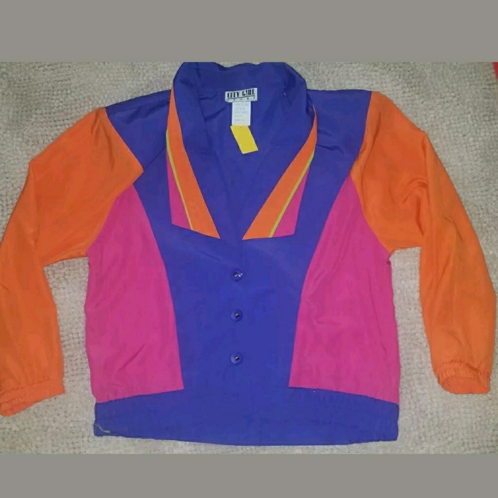 Vtg city girl blouse womens size 4 shirt retro 80s